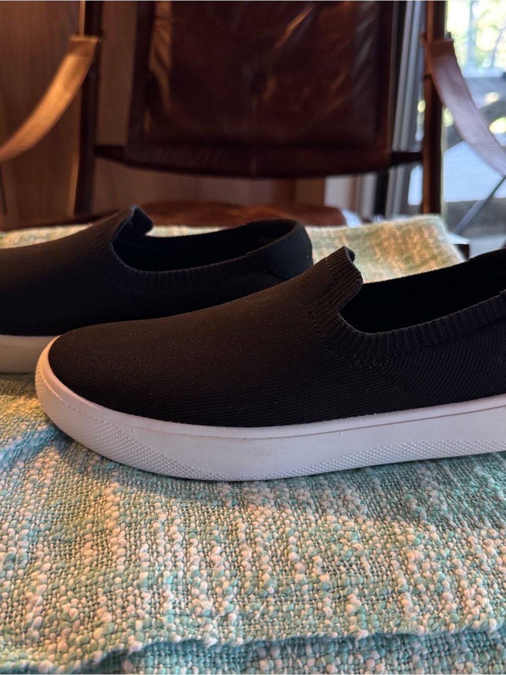 Vessi Boardwalk Slip-On Women’s size 7 Waterproof Shoes Black Worn Once